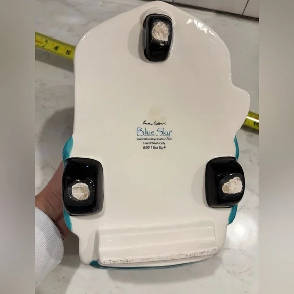 Blue Sky Clayworks Ceramic Retro Camper Cookie Jar Turquoise 16345 Whimsical - Picture 8 of 8